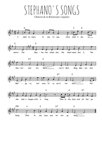 Stephano's songs